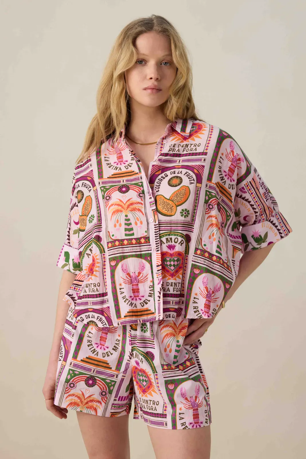 Multicolour short met print